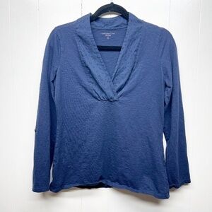 Coldwater Creek V-Neck Long Sleeve Blue Top Women's Size XS Workwear Casual
